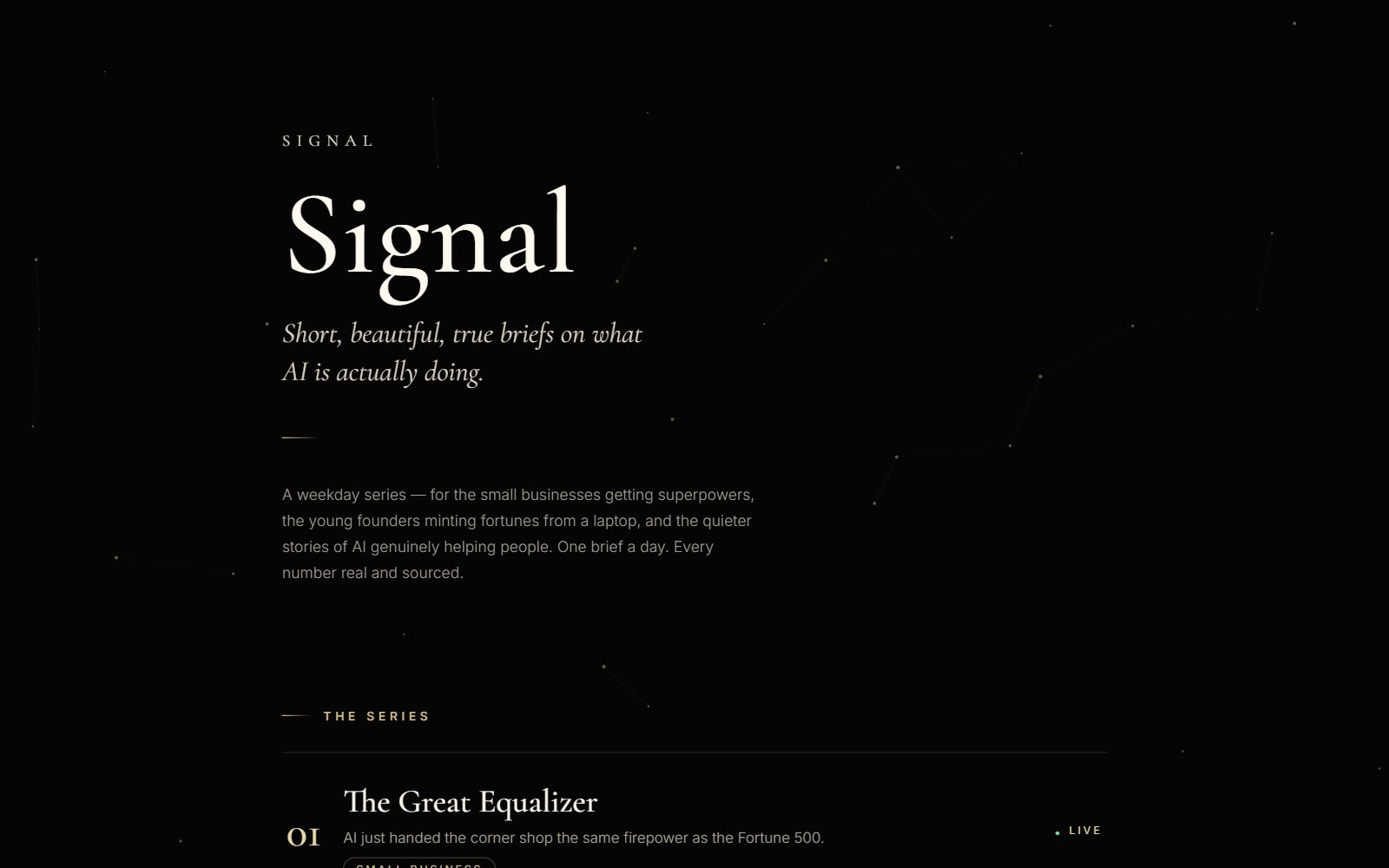 Signal — the AI story series