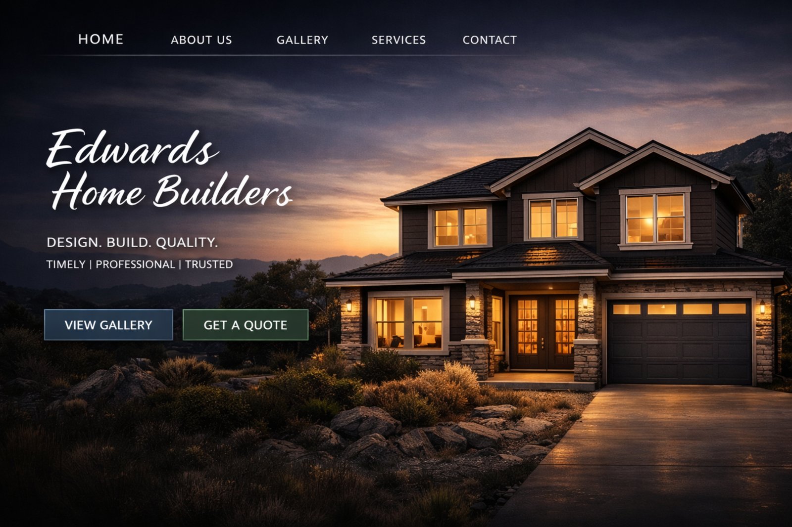 Edwards Home Builders website screenshot